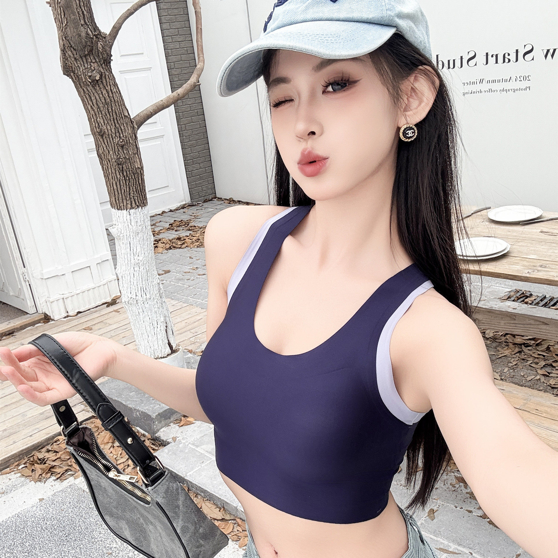 韩国潜水服女分体内衣游泳衣女无钢圈小胸聚拢速干背心泡温泉泳衣