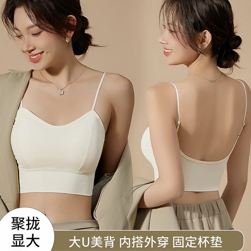 分体游泳背心冲浪运动浮潜深潜水胸衣有胸垫防下垂收副乳防滑泳衣