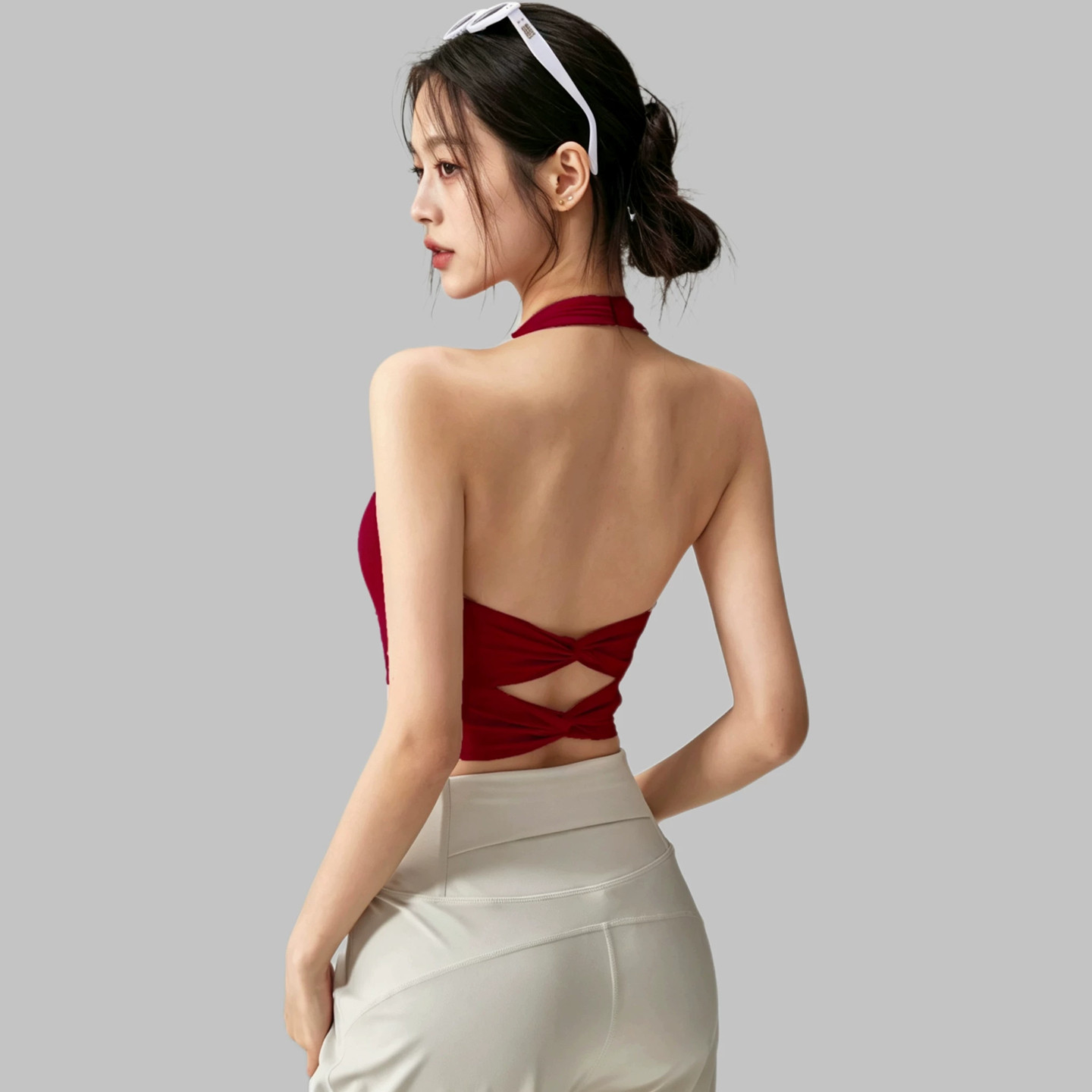 潜水服女打底内衣挂脖式美背速干聚拢运动无束缚冲浪沙滩泳装胸罩