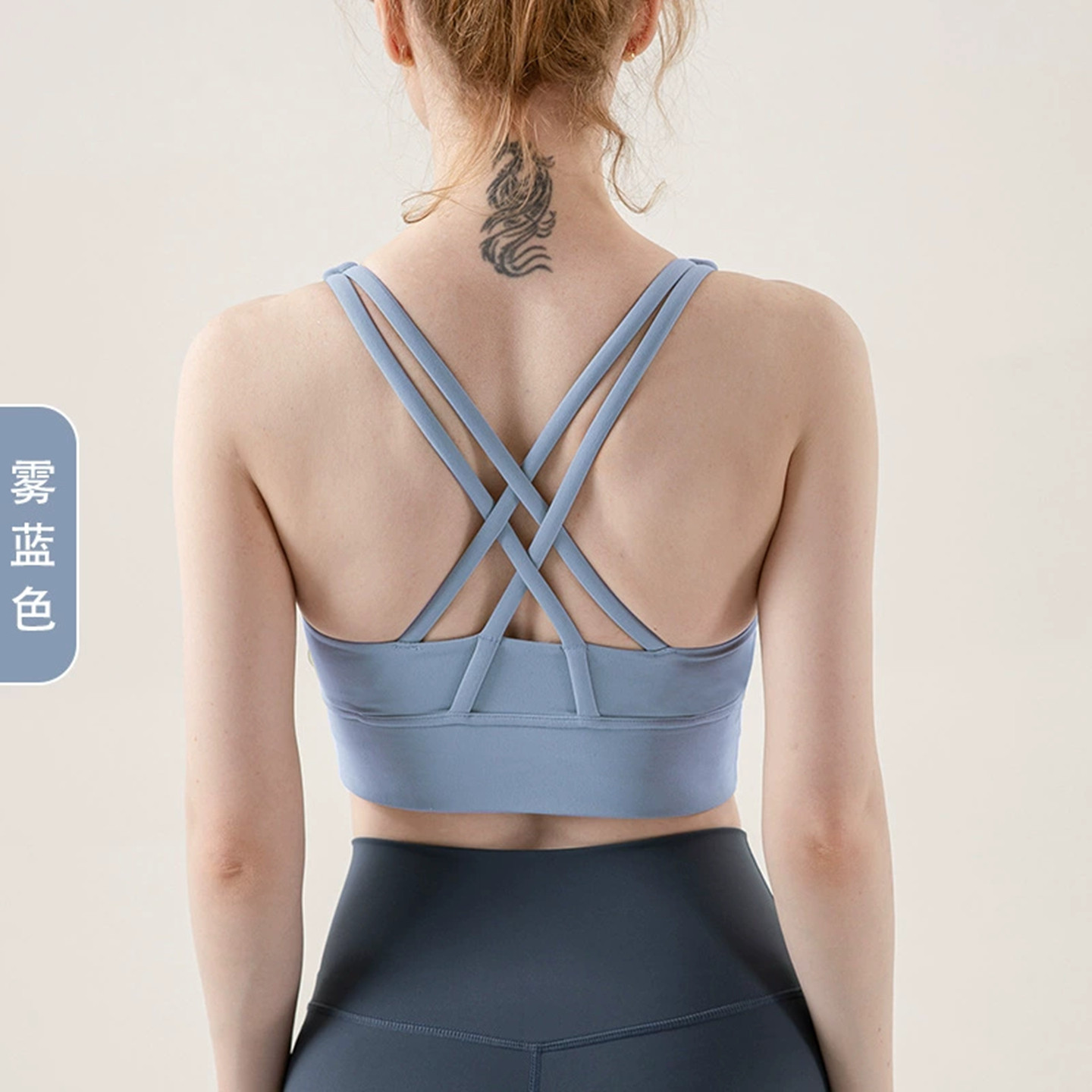 泳衣上衣单件蓝色女式分体款泳衣泡温泉专用运动背心文胸带胸垫