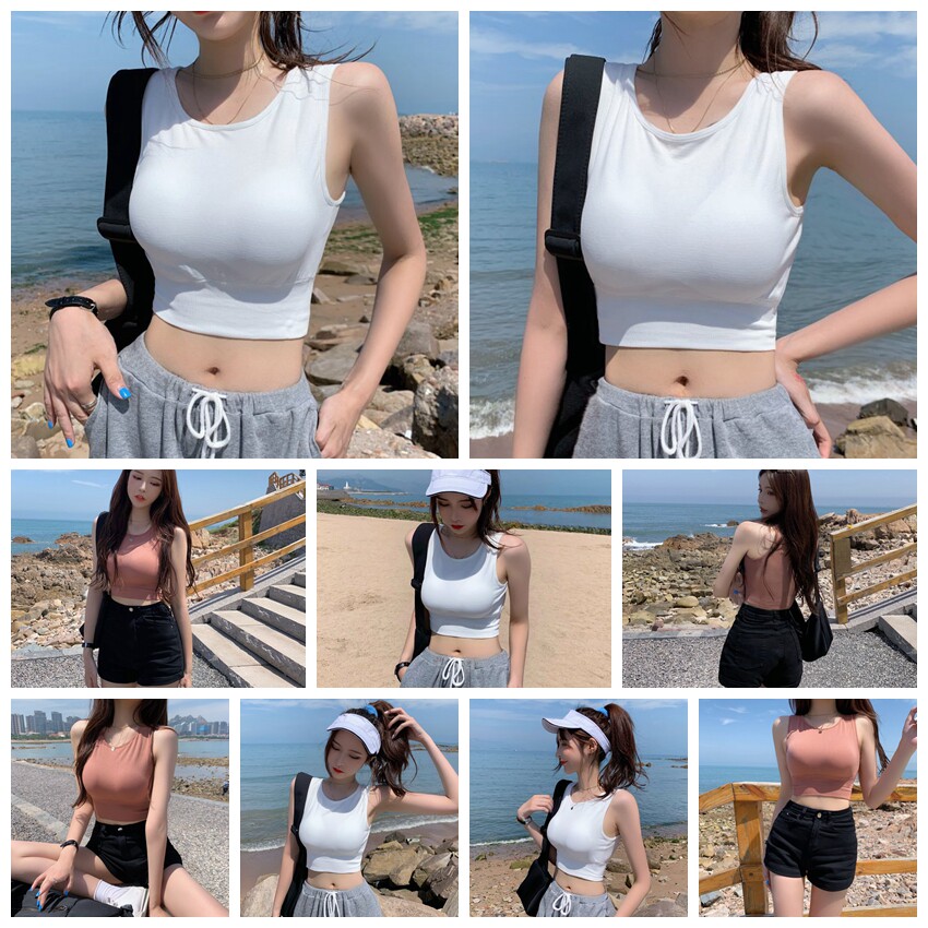 比基尼游泳背心女性感单件上衣防晒保守温泉小胸分体泳衣全包裹