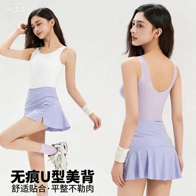 泳衣女士单独上半身加长背心时尚大码显瘦温泉游泳带胸垫百搭背心