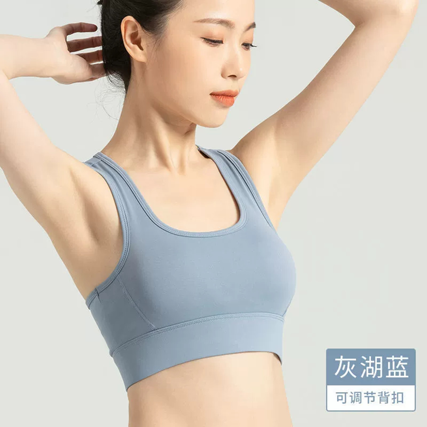 泳衣上衣单件蓝色女式分体款泳衣泡温泉专用运动背心文胸带胸垫