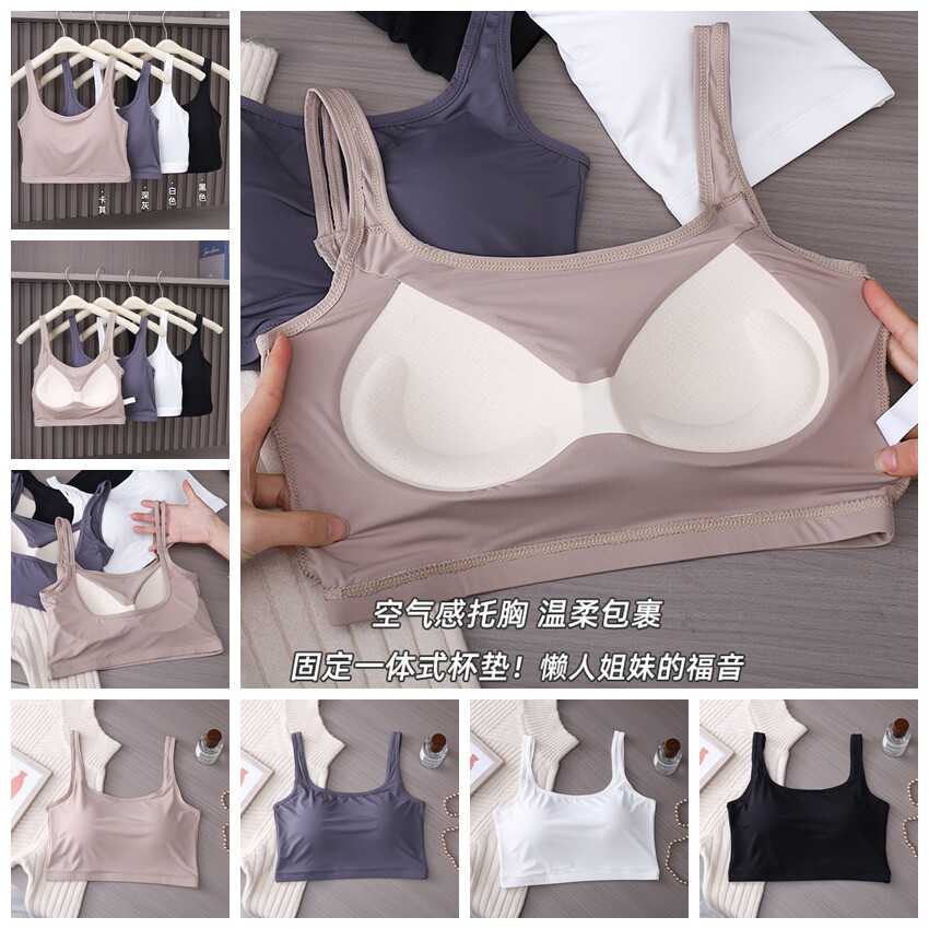 防上滑下垂带固定胸垫分体游泳背心女短款潜水冲浪外穿一体式泳衣