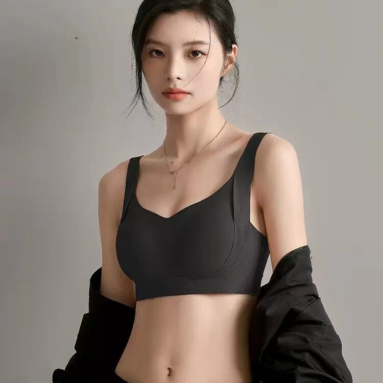 防上滑下垂游泳衣女士速干沙滩背心可拆卸胸垫上衣浮潜水冲浪胸罩