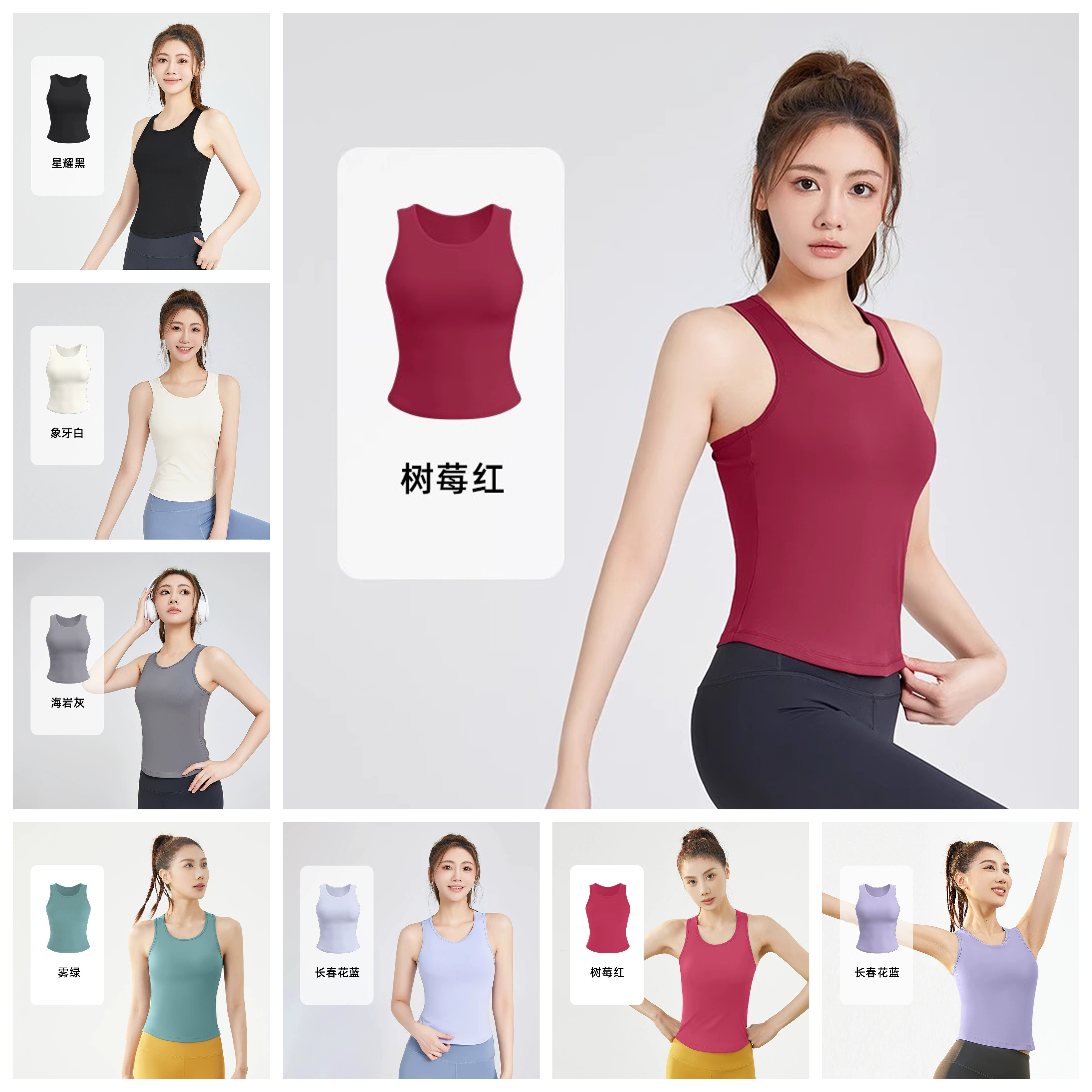 一体带固定胸垫分体游泳衣女性感小胸聚拢无钢托温泉玩水长款背心