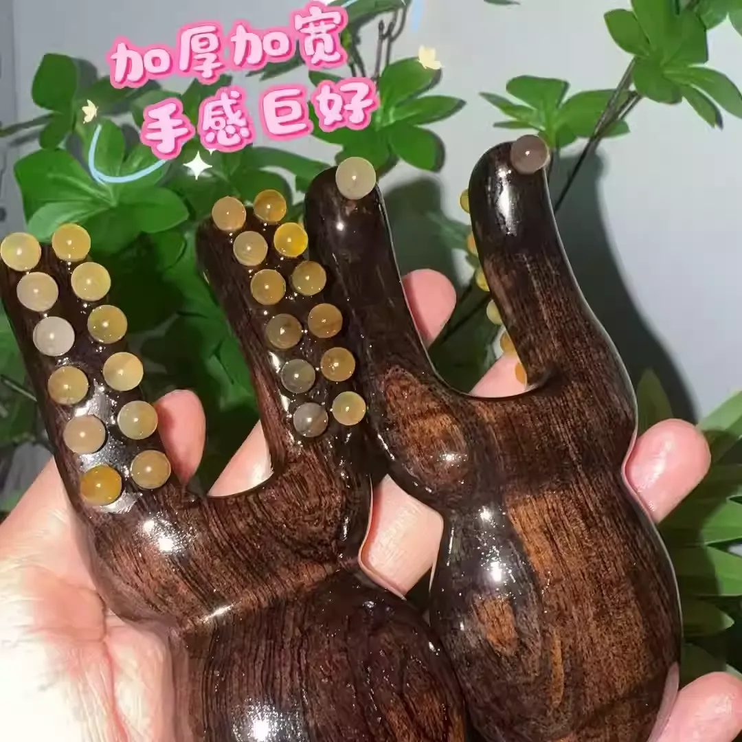 紫光檀羊角耳刮鼻神器拨筋棒