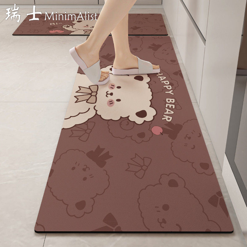 瑞士硅藻泥厨房地垫专用防水防油可擦免洗地毯门口防滑吸水吸油垫,居家布艺,厨房地垫,淘宝优惠券,粉丝福利购,淘宝优惠卷