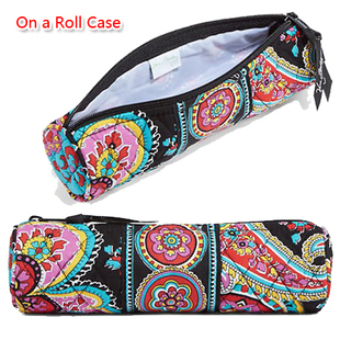 包邮 Vera 两件 学生笔袋vb包 Bradley外贸出口纯棉圆桶化妆整理包