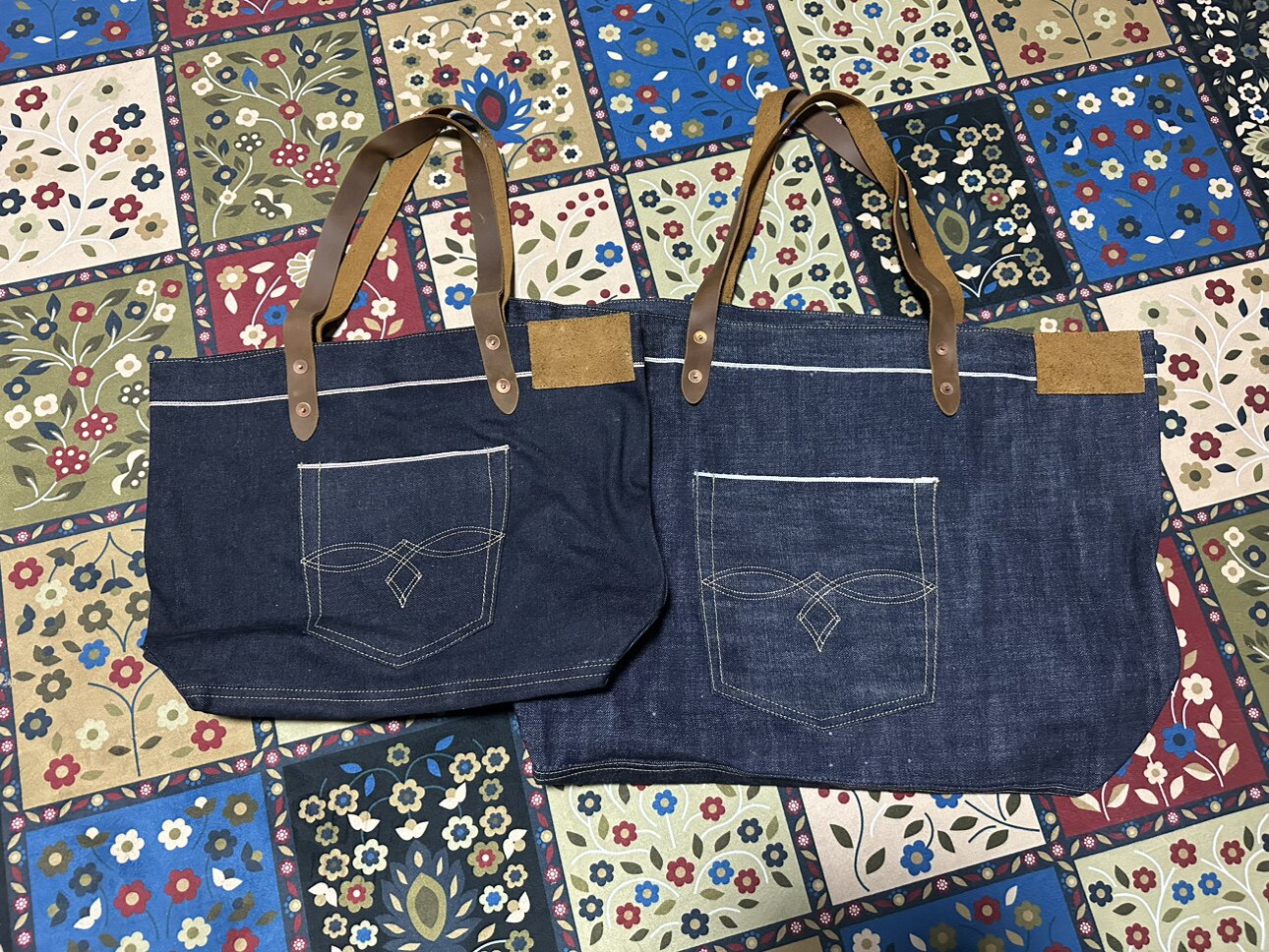 KAPITAL JIN山彦津田双R丹宁赤耳托特包男女单肩包手提包