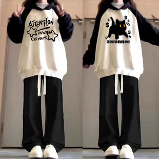 高中生秋季新款女装套装学生2025早秋卫衣女初中生洋气休闲两件套