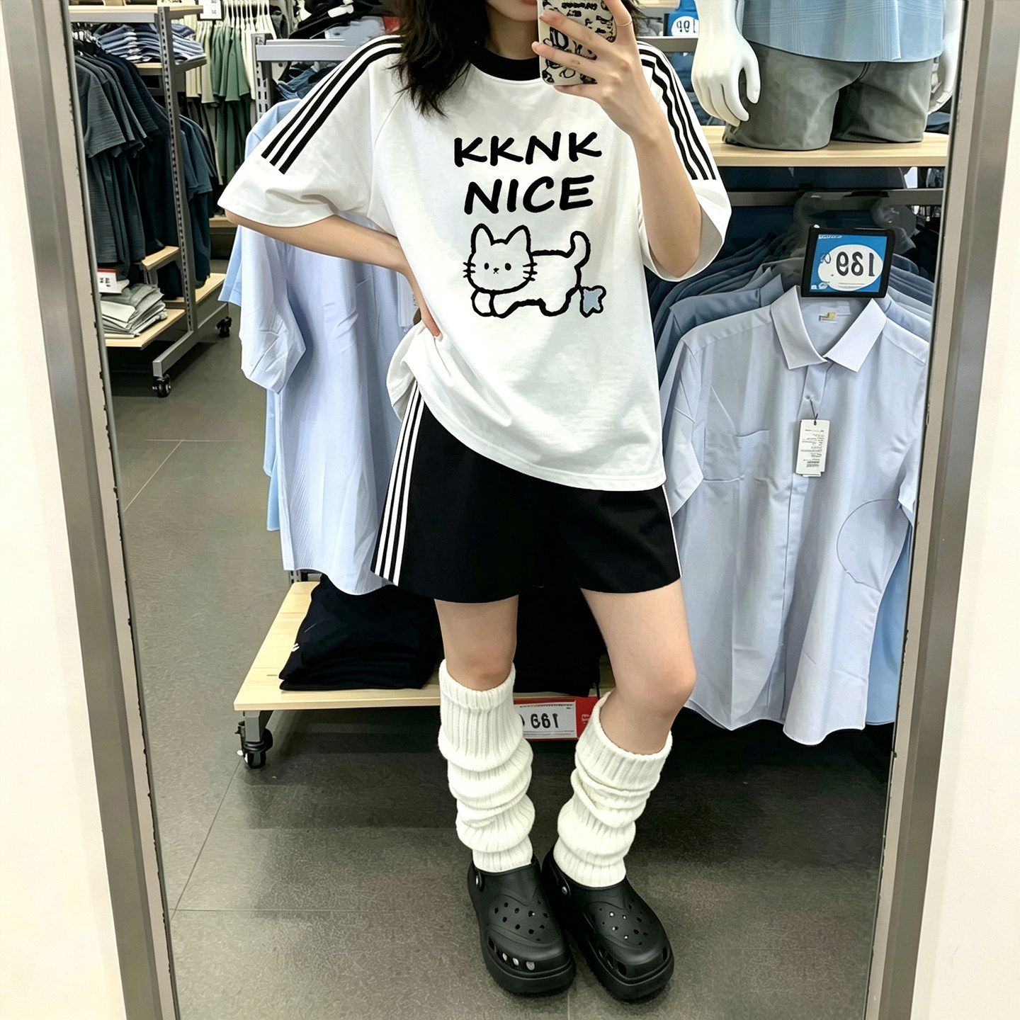 短裤短袖2026新款韩版宽松夏天运动套装女生跑步黑色条纹热裤两件