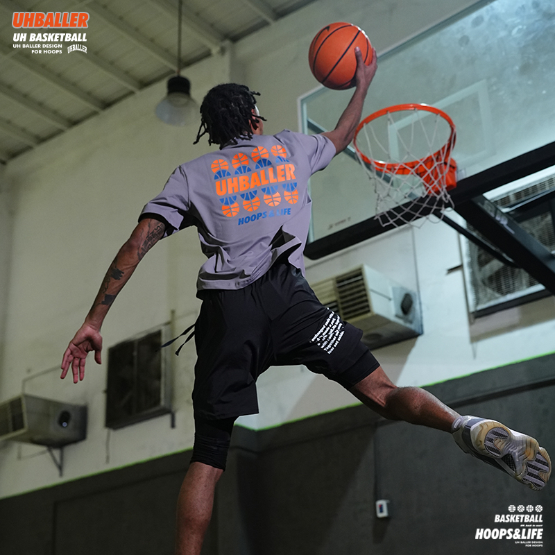 UHBALLER美式篮球运动训练吸湿排汗速干高弹短袖T恤热身服投篮服