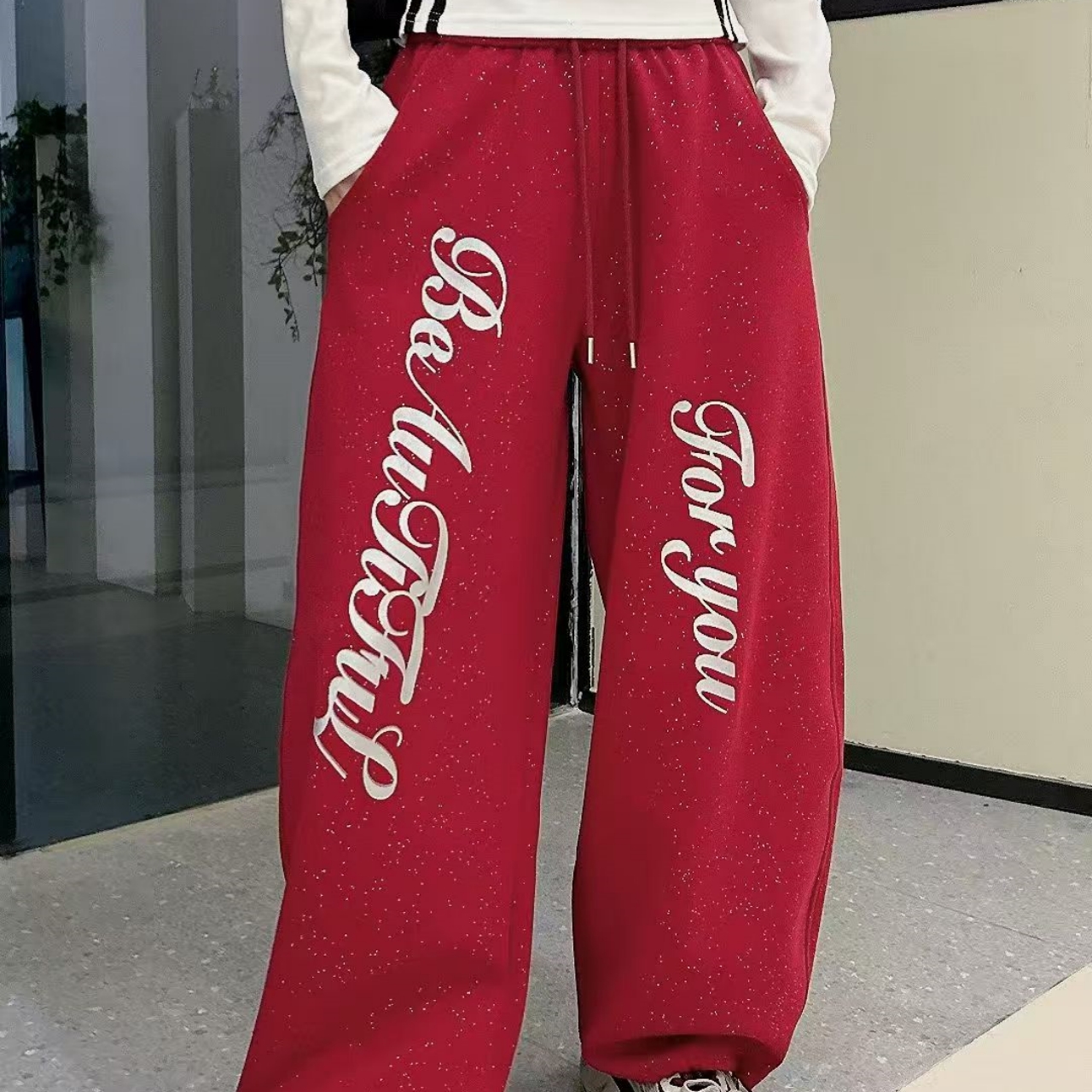 秋冬新款撒银曼巴棉休闲卫裤