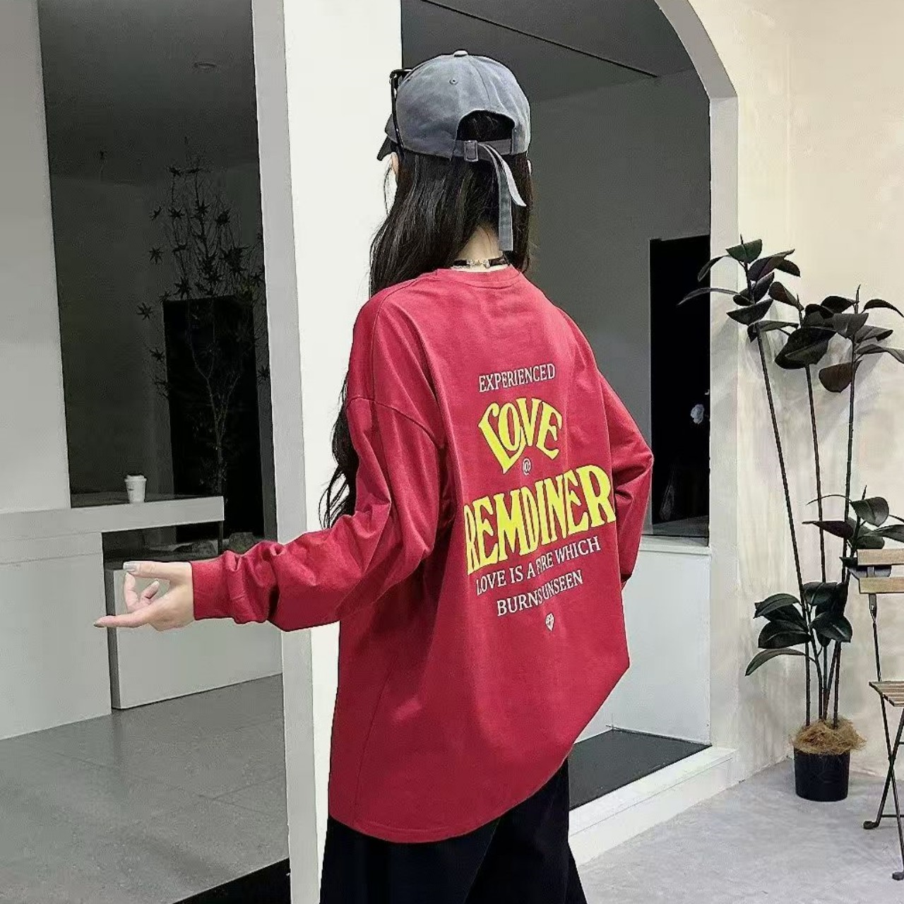 曳步舞秋季新款印花卫衣宽松