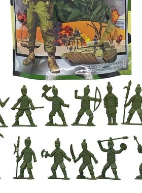 塑料的古代兵人（兵马俑）仿真人模约7，8厘米