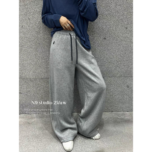 女秋冬新款 N25 韩版 女加绒弯刀裤 976 宽松显瘦百搭休闲裤 N9卫裤