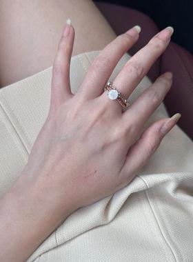 Vince 家 叠戴 双层 玫瑰金 戒指 孤品