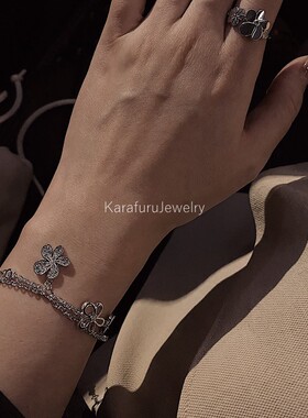 925银四叶草双层手链折扣