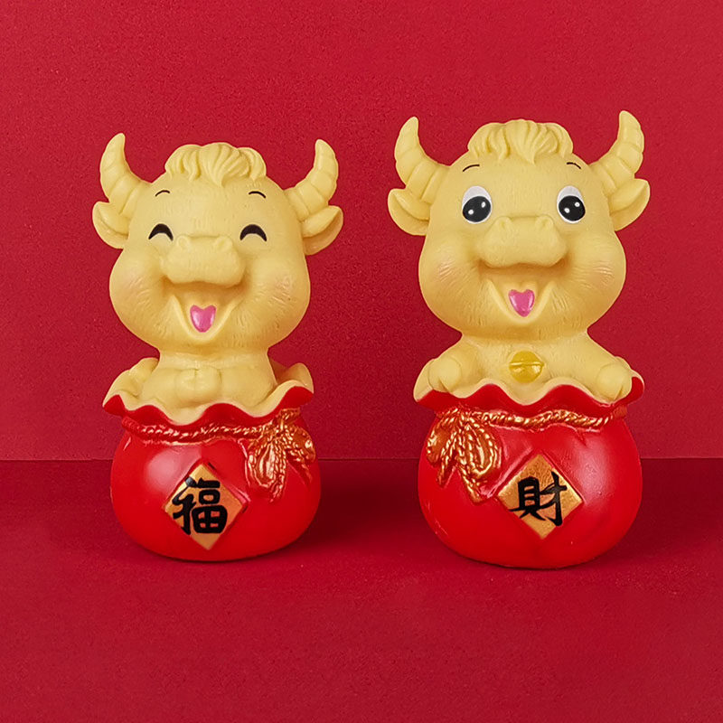 牛年蛋糕装饰摆件幸运牛平安牛财运牛福气牛周岁生日蛋糕装饰摆件