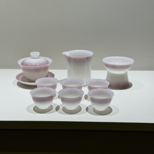 冰种璞玉茶具套装盖碗茶杯功夫茶具家用陶瓷高档中式不烫手品茗杯