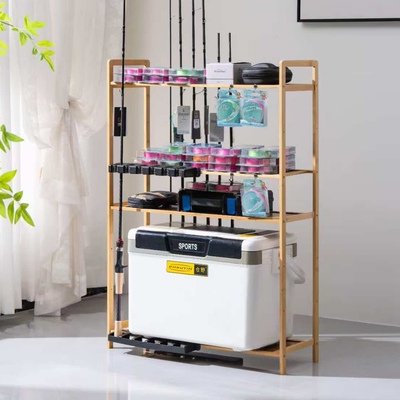 千般功鱼竿架路亚渔具放置家用收纳鱼具架展示架鱼竿架免打孔竿架