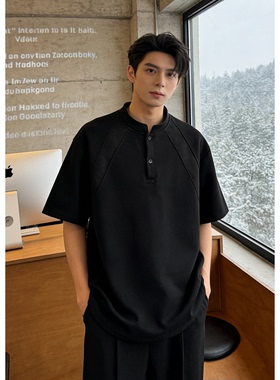 男休闲亨利POLO领男士夏季简约短袖T恤 DT2601/P20