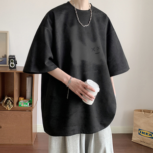 麂皮绒小猫烧花短袖T恤 T386/特批25 控38图片