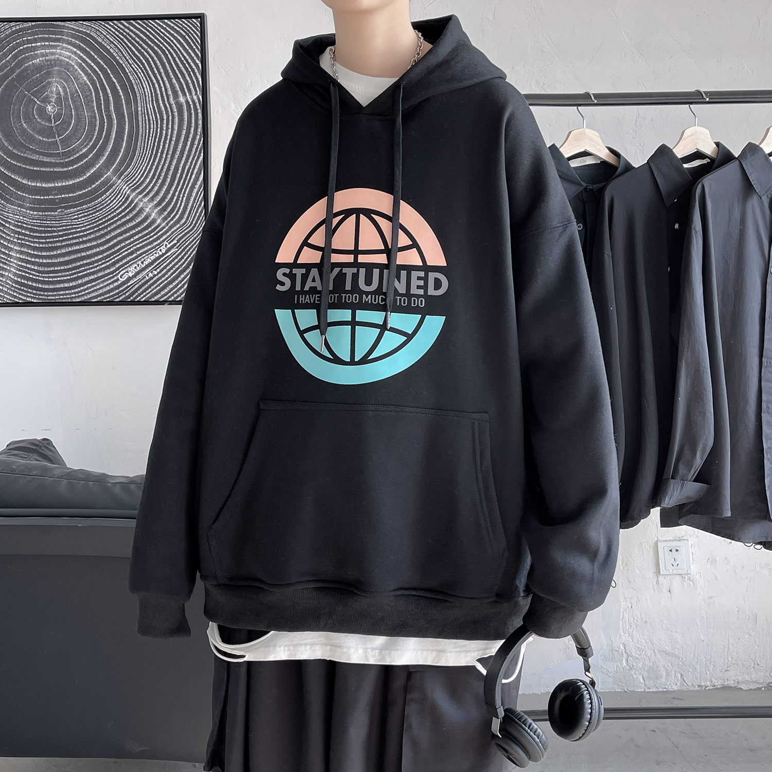 Youth long sleeve coat and hooded sweater