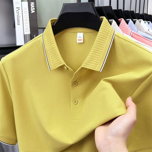 轻奢翻领POLO衫男短袖夏季