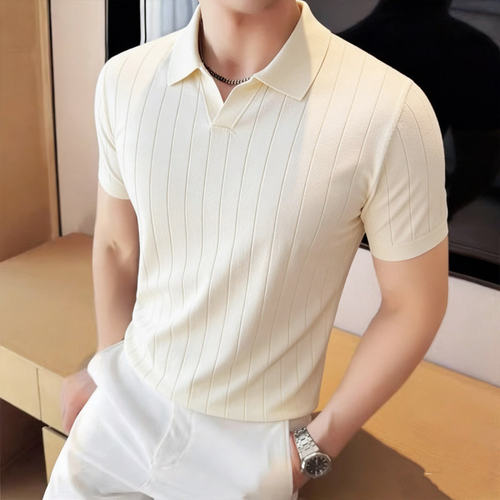 POLO衫男短袖高级感冰丝V领