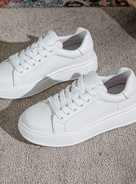 头层牛皮大码女鞋41—43百搭轻便真皮透气小白鞋42平底板鞋休闲鞋