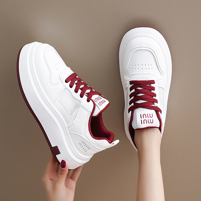 女鞋春季2026新款学生休闲韩版巨好看小白鞋增高平底白色百搭板鞋,女鞋,浅口单鞋,淘宝优惠券,粉丝福利购,淘宝优惠卷