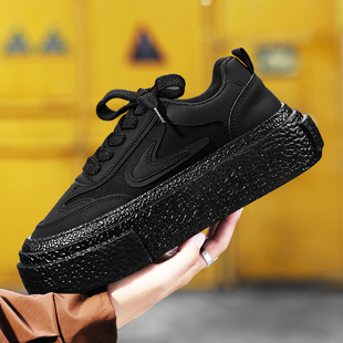 男鞋 夏季 透气网面厨房防滑防水耐磨运动厨师黑色上班工作劳保板鞋