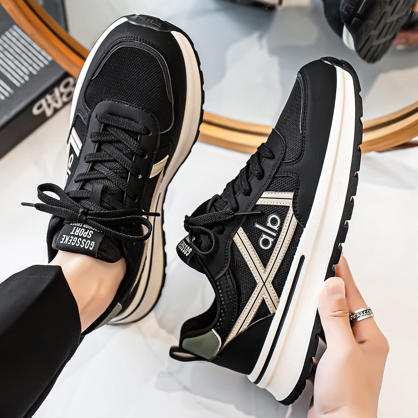 阿甘男鞋冬季休闲厚底增高超火潮牌高级感痞帅运动黑色ins老爹鞋,流行男鞋,老爹鞋,淘宝优惠券,粉丝福利购,淘宝优惠卷