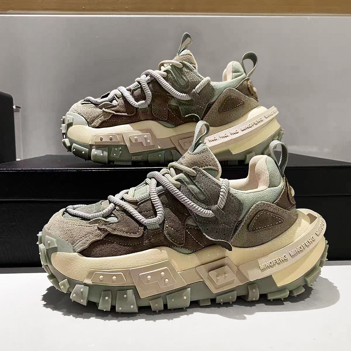 男鞋冬季运动休闲增高潮牌高级感巴黎轮胎鞋青少年超火厚底老爹鞋,流行男鞋,老爹鞋,淘宝优惠券,粉丝福利购,淘宝优惠卷