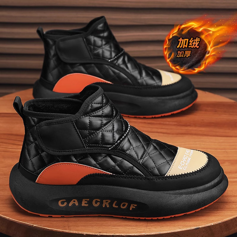 SNOW BOOTS MENS SHOES WINTER FLEECE THICKENED SPORTS WATERPROOF COLD-PROOF ONE-FOOTED HIGH-TOP COTTON BOOTS BREAD WARM COTTON SHOES