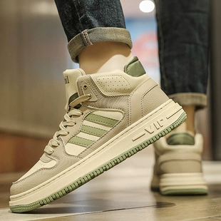 春季 2023新款 高帮厚底百搭潮鞋 潮流学生运动休闲板鞋 莆田男鞋 男款