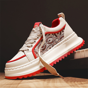 男鞋冬季2025新款休闲运动学生板鞋隐形增高潮牌痞帅炸街百搭潮鞋