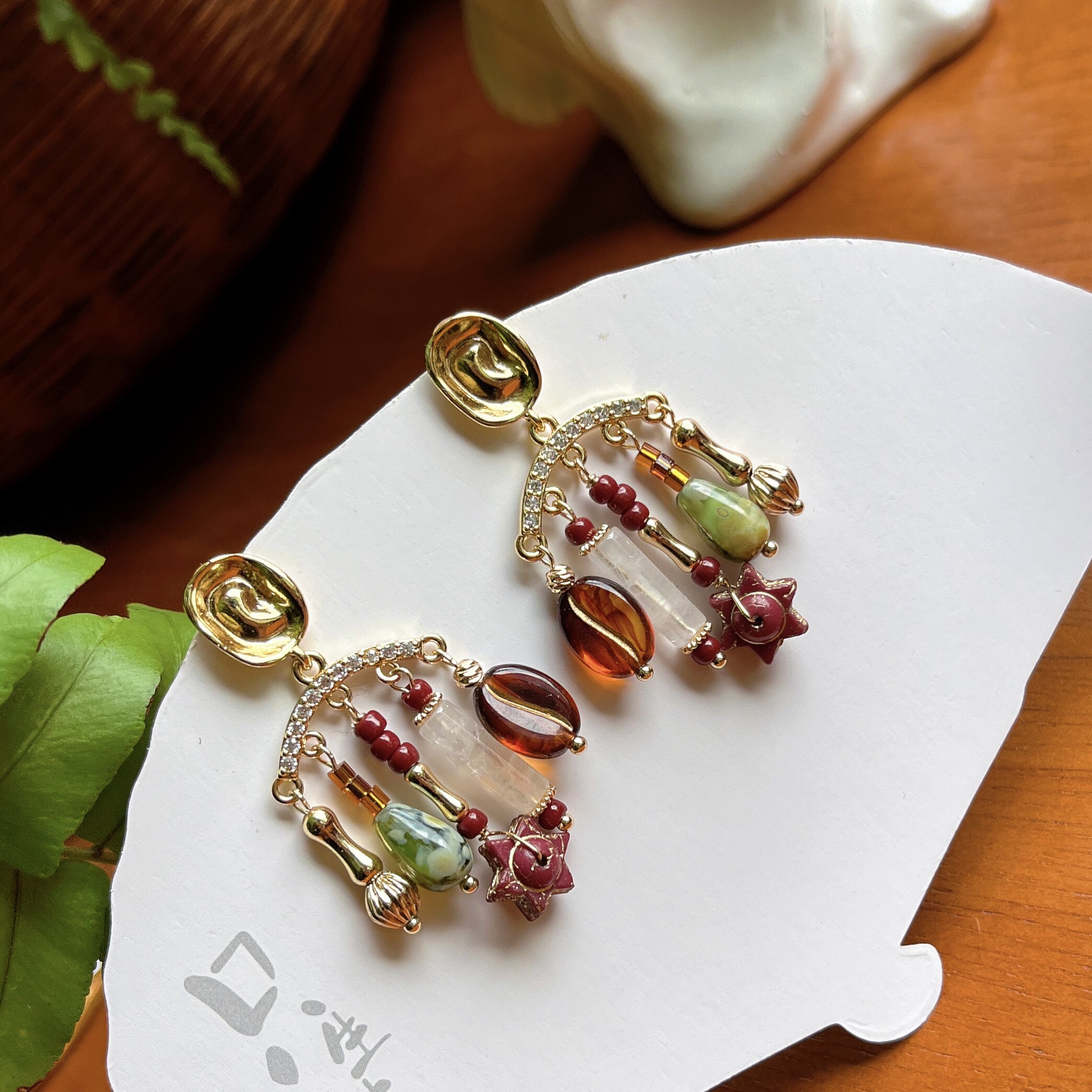 原创进口捷克琉璃耳钉时尚复古民族风小众耳饰个性无耳洞耳夹,饰品/流行首饰/时尚饰品新,耳环,淘宝优惠券,粉丝福利购,淘宝优惠卷