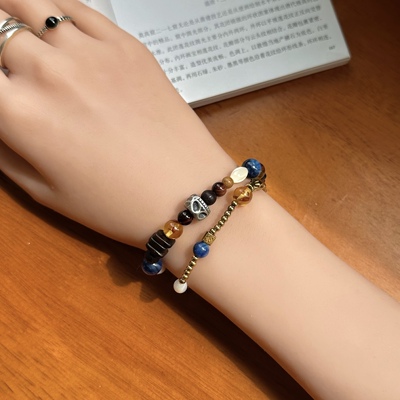 「枯海余烬」新中式蓝晶石降真香多宝手串暗黑风骷髅小众手链礼物