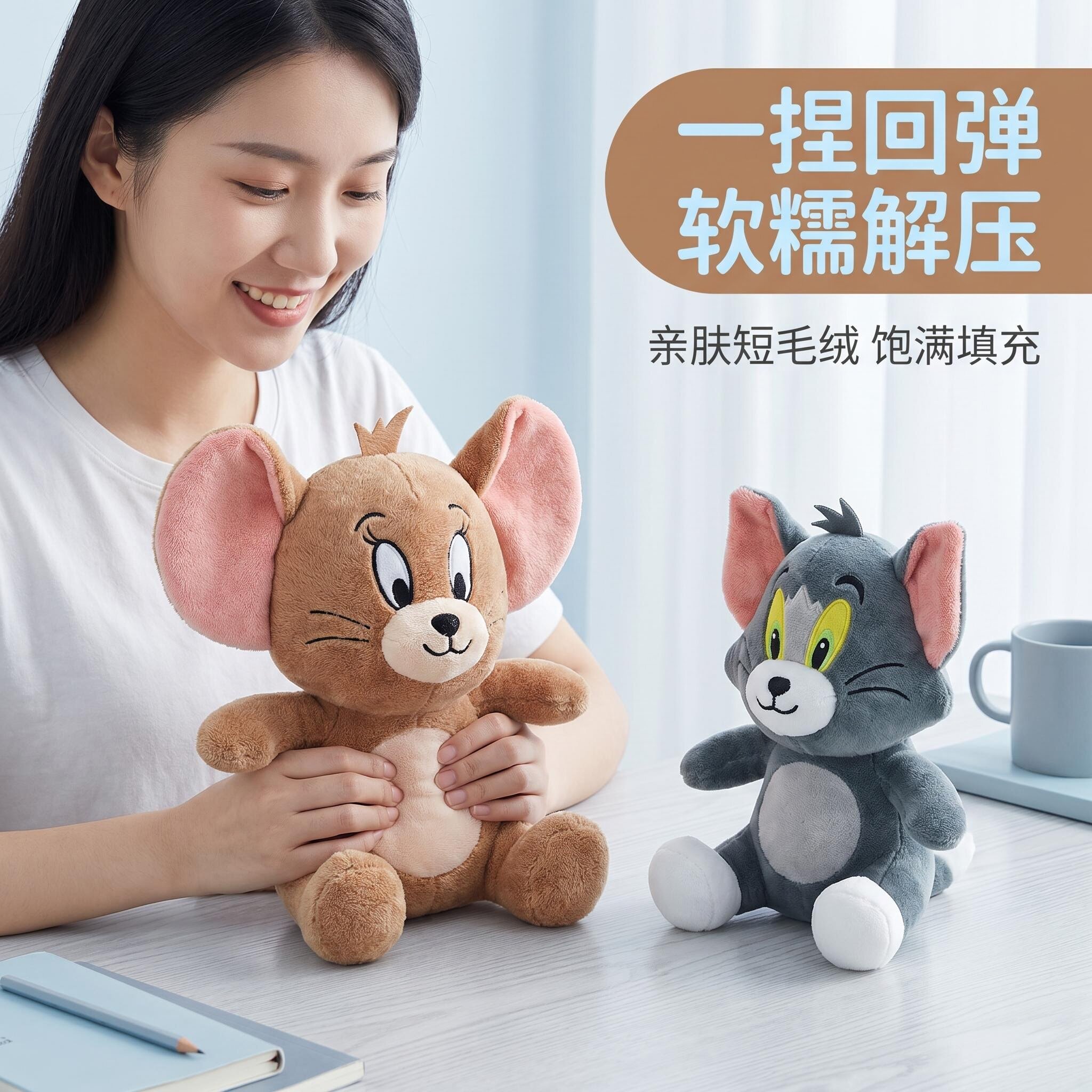 猫和老鼠玩偶公仔可爱毛绒玩具汤姆猫杰瑞鼠毛绒布娃娃儿童礼物图片