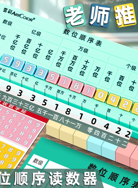 小学四年级数的认识学具数位顺序读数器小数点移位练习大数级比大小学习数字读数写数板一二三年级数位器教具