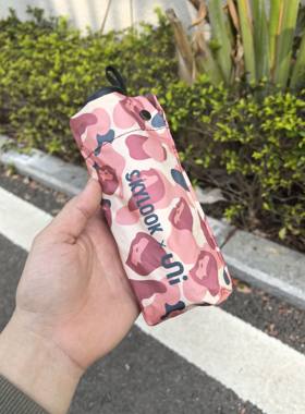 出外贸 迷彩五折黑胶折叠加厚太阳伞便携防风森系防晒小清新晴雨