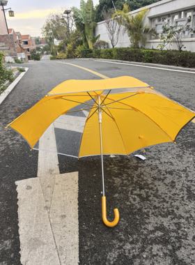 出日系 2面透明6面布可视长柄雨伞 轻量便携防风加固学生男女通用