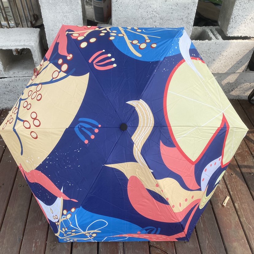 便宜出 秋裳格子五折迷你黑胶折叠太阳伞 便携手动学生收纳遮阳伞