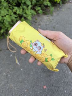 新款 巴掌大小16cm卡通熊迷你小巧225g 六折卡片黑胶折叠学生收纳