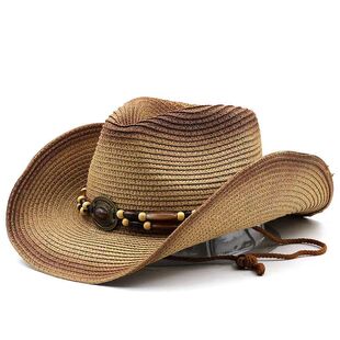 牛仔草帽女夏天出游防晒遮阳帽2023年新款民族风爵士帽大檐沙滩帽