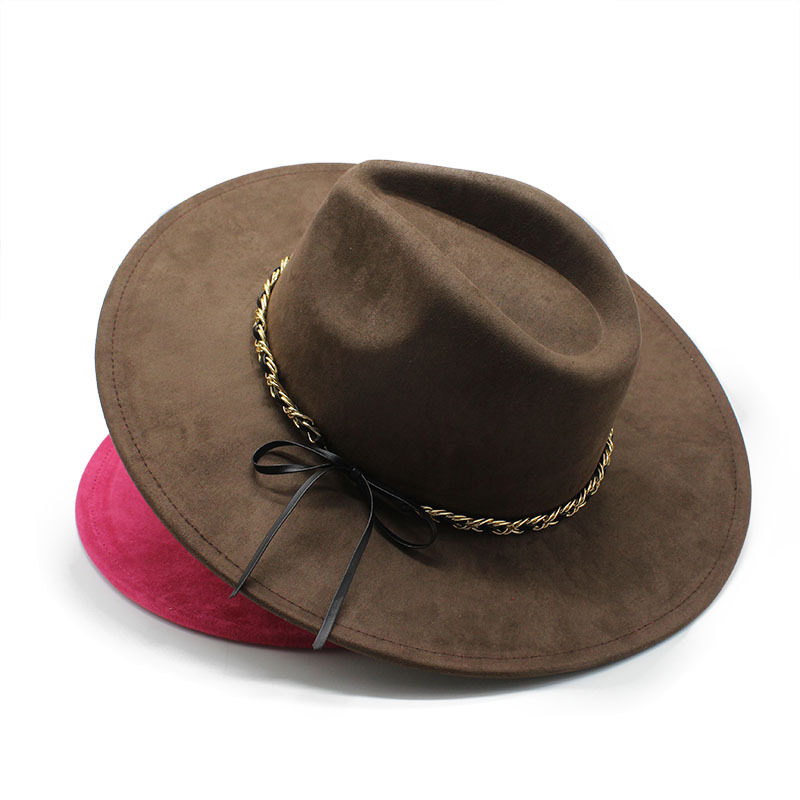 桃心麂皮绒毡帽 简约复古法式大檐毛呢礼帽 秋冬百搭男女款 毡帽