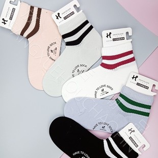 HAVE LOVE不得不爱女士半网眼3D百棉短筒袜直角袜薄款